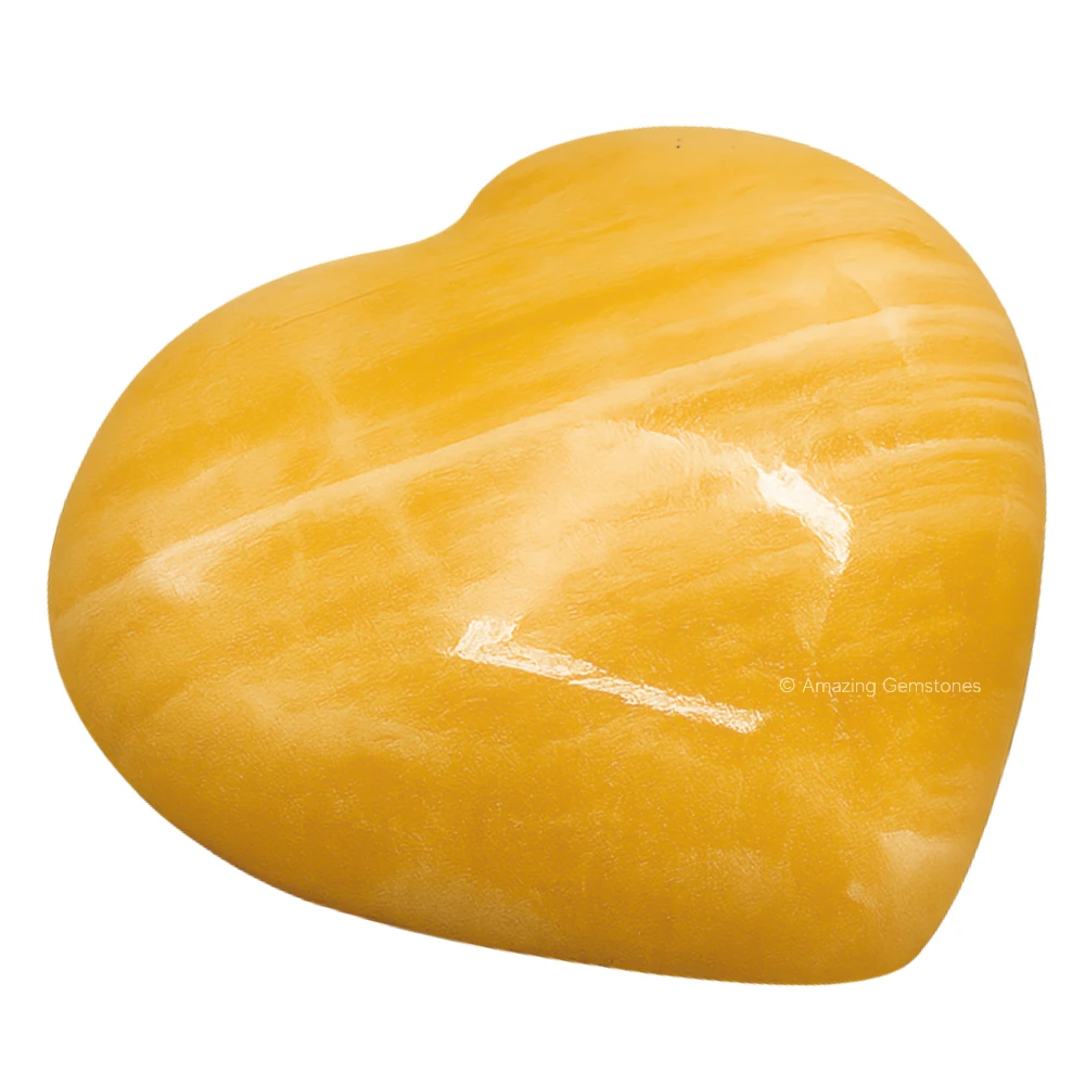 Yellow Calcite Heart