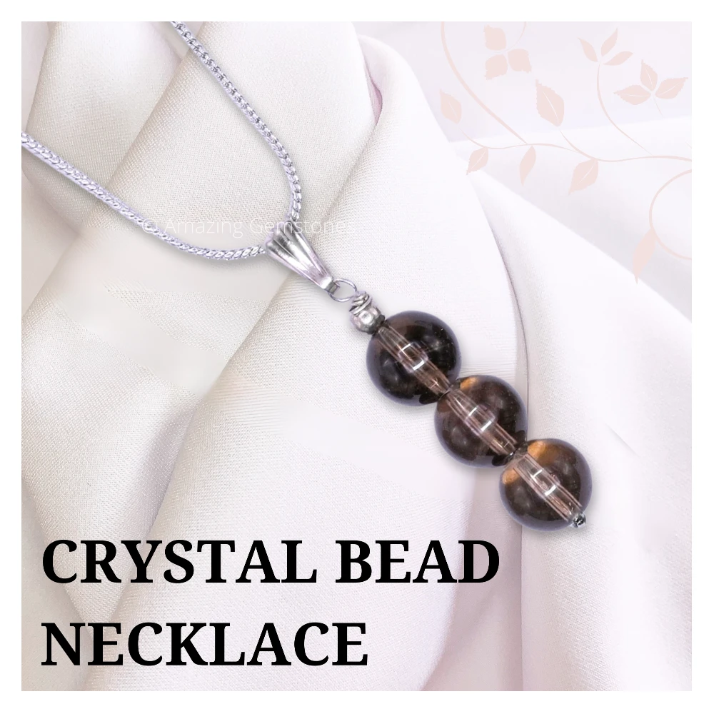 Smoky Quartz Bead Pendant (Silver)