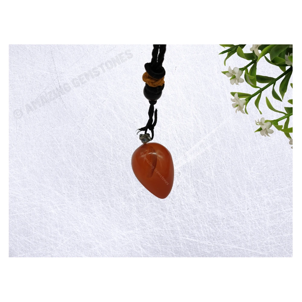 Carnelian Necklace - Crystal Tear Drop