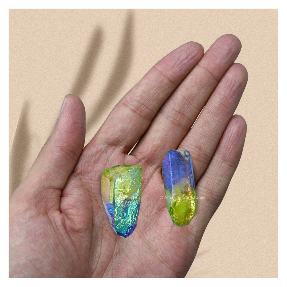 Apple Tanzine Aura Quartz Raw Crystal Points (1 LB)