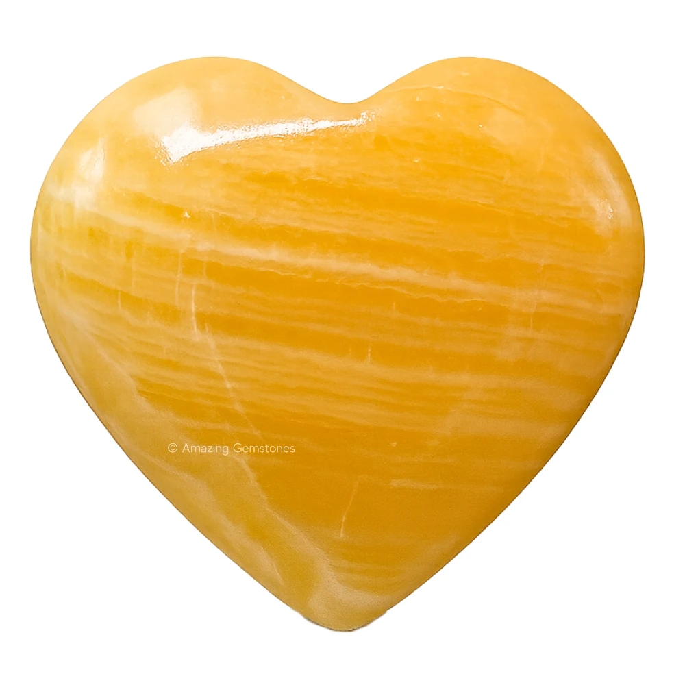 Yellow Calcite Heart
