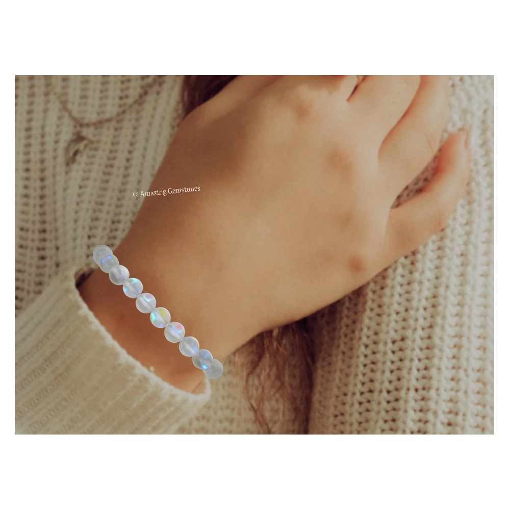 White Rainbow Mermaid Bracelet (Adjustable)