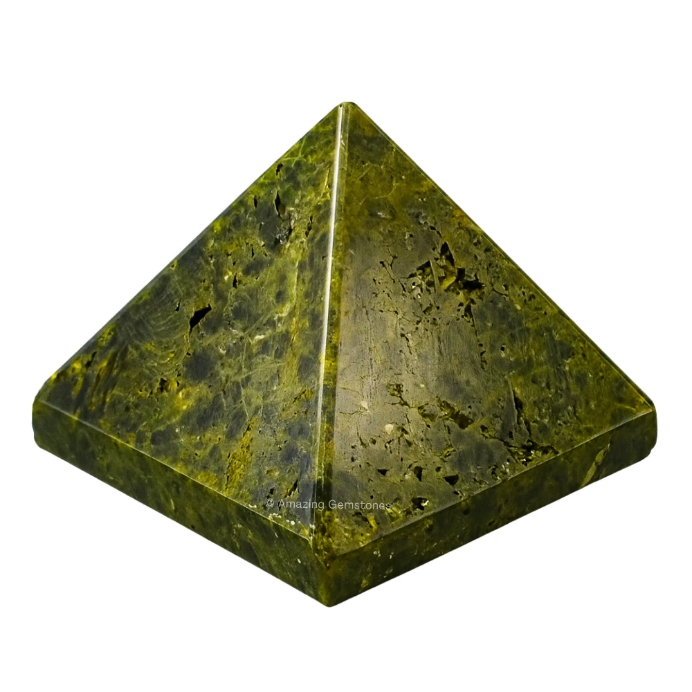 Green Tourmaline in Matrix Pyramid (2 Inch)