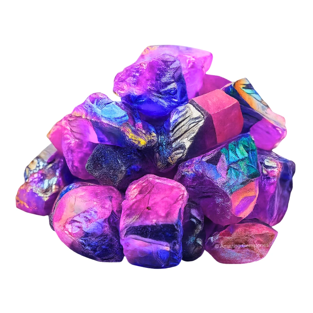 Rose-Tanzine Aura Quartz Raw Crystals (2 Pieces)
