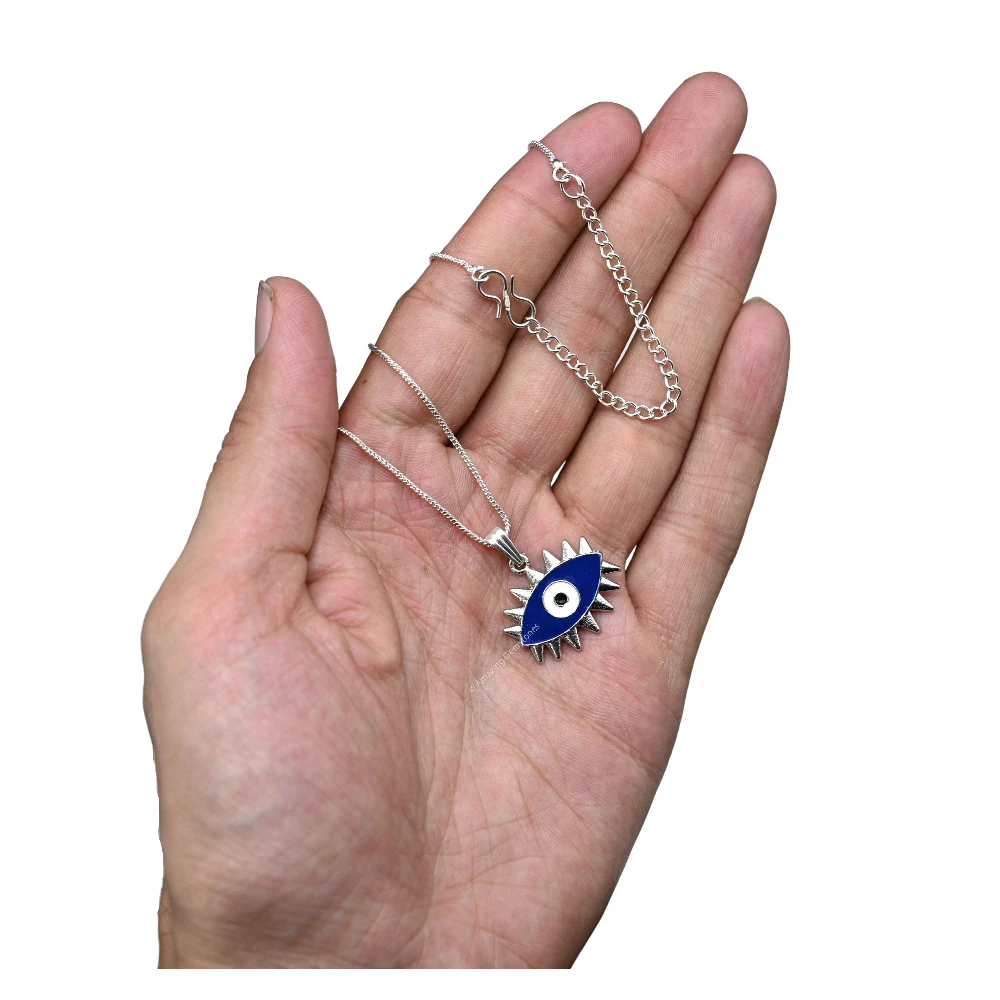 Blue Evil Eye Pendant - Exclusive (Silver)