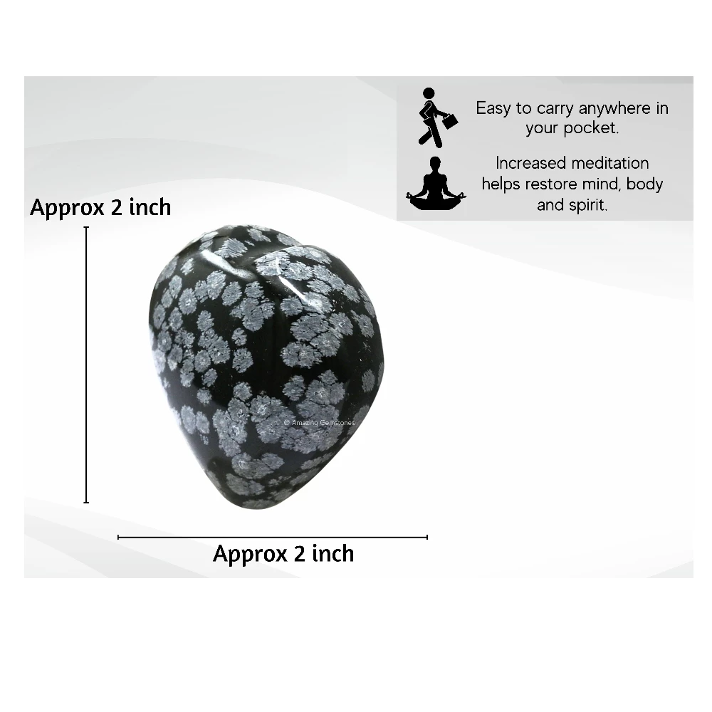 Snowflake Obsidian Heart