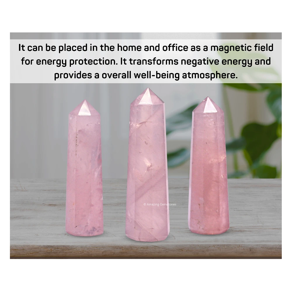 Star Rose Quartz Tower (2" to 3" Inch)