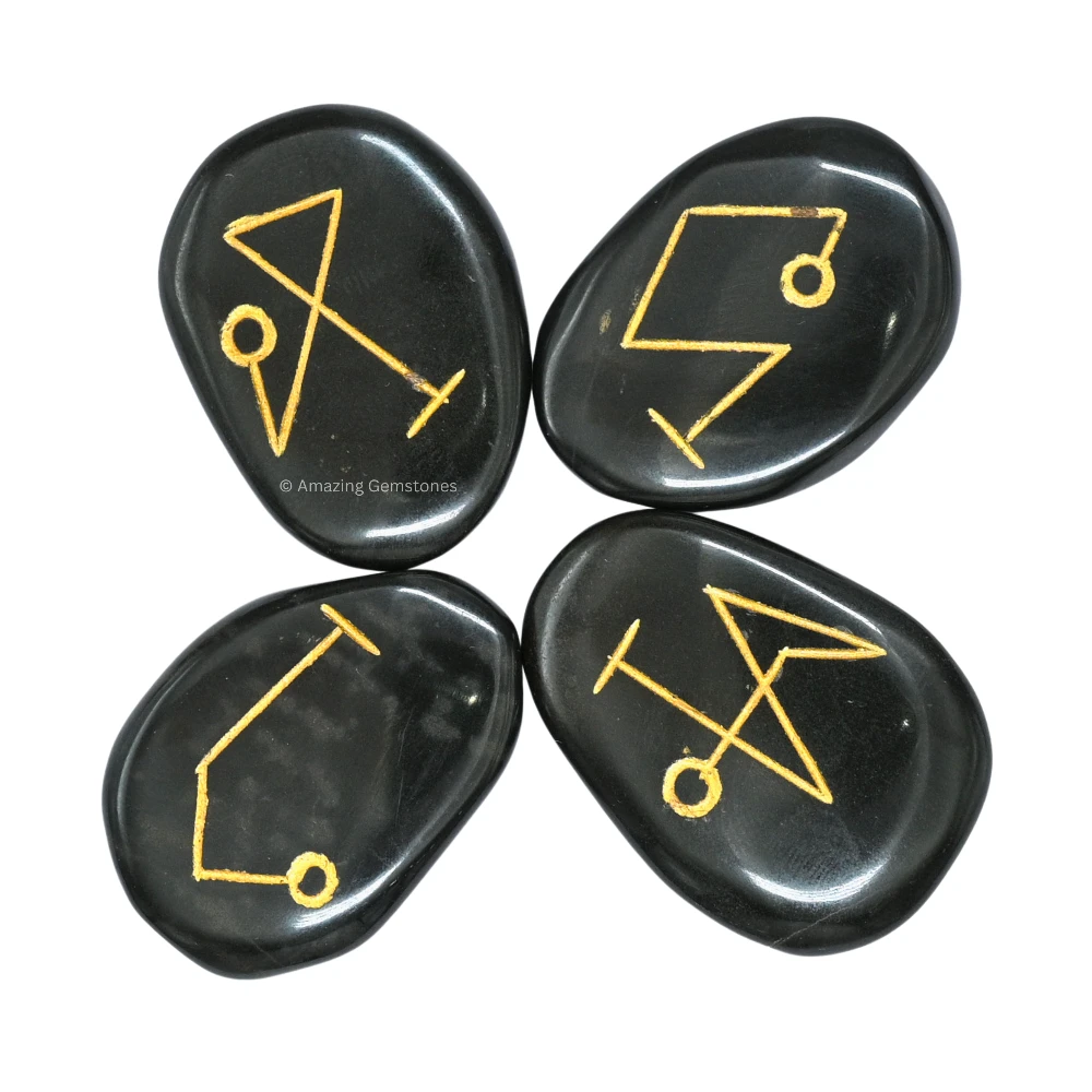 Black Agate Arch Angel (Set of 4)