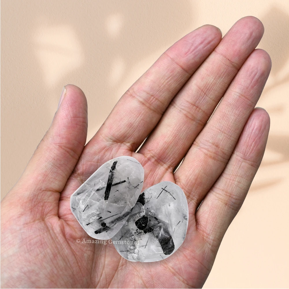Tumbled Black Rutilated Quartz Crystals Stones (1000+ Carats)