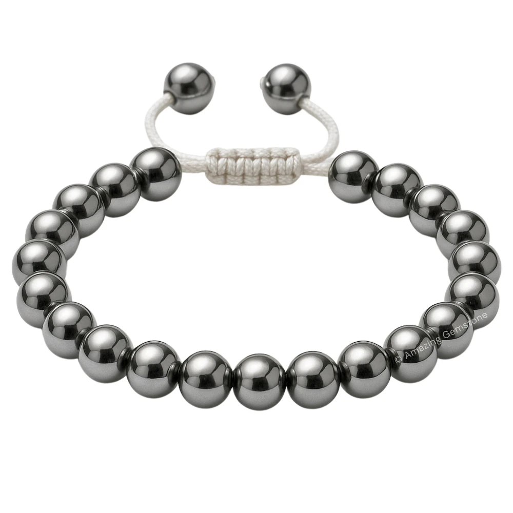 Silver Hematite Bracelet (Adjustable)
