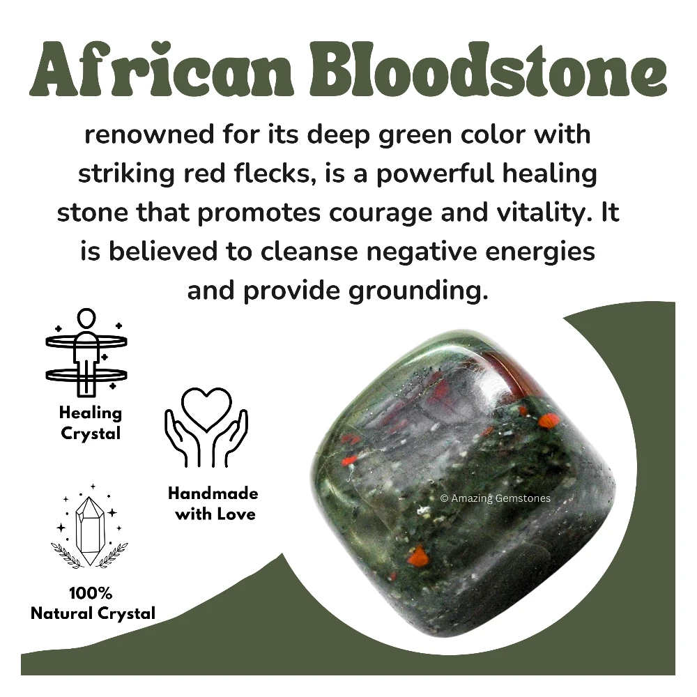 Tumbled African Bloodstone Stone Crystals (1000+ Carats)