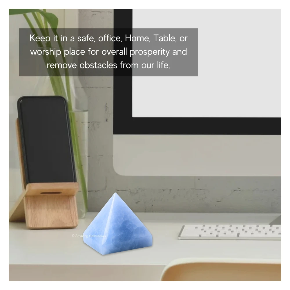 Blue Calcite Celestite Pyramid (1.5 Inch)