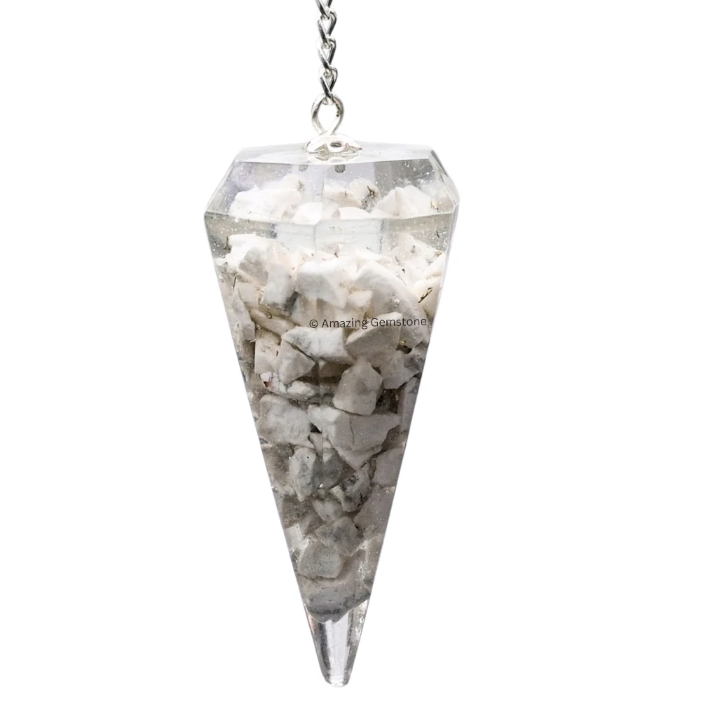 Howlite Orgone Pendulum