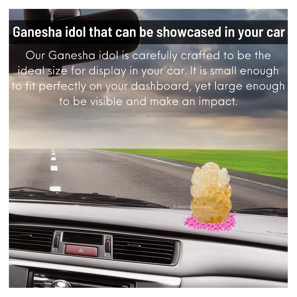Yellow Aventurine Ganesha Crystal Idol