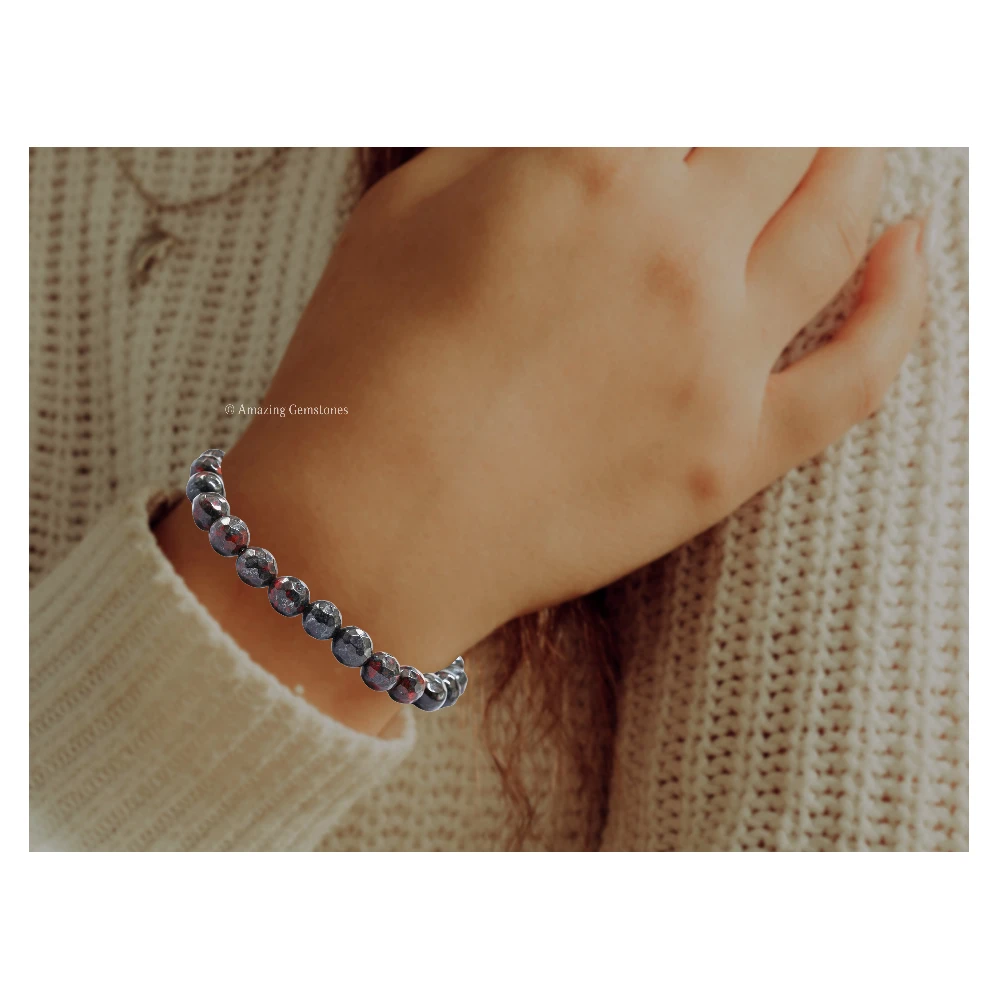 Iron Tiger Eye Bracelet (Faceted) (Adjustable)