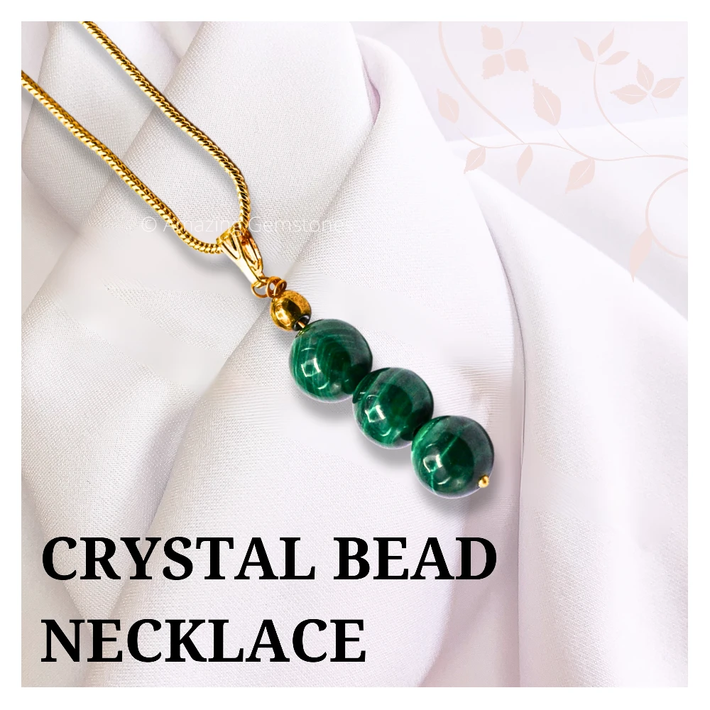 Malachite Bead Pendant (Gold)
