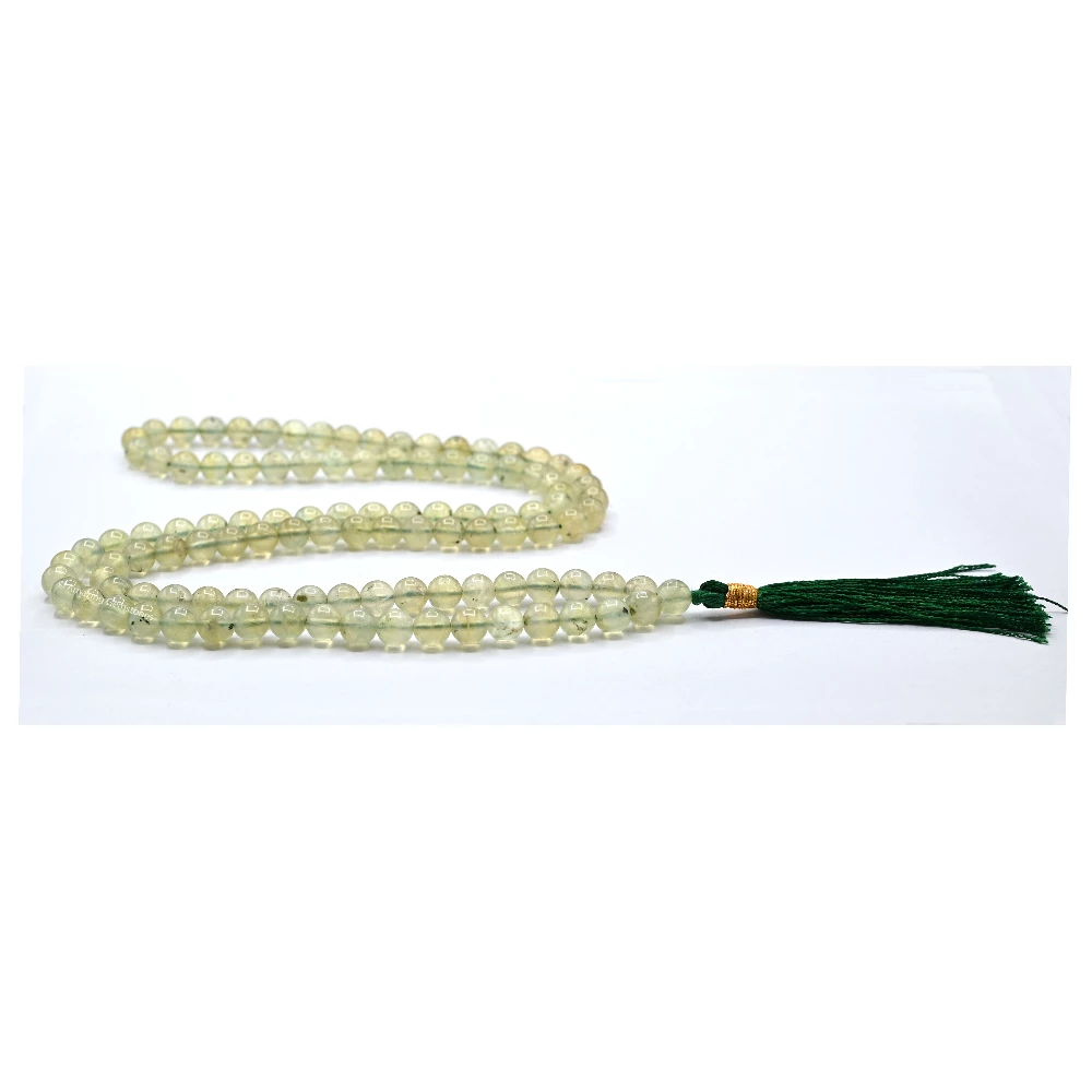 Prehnite Mala (Without Knot)