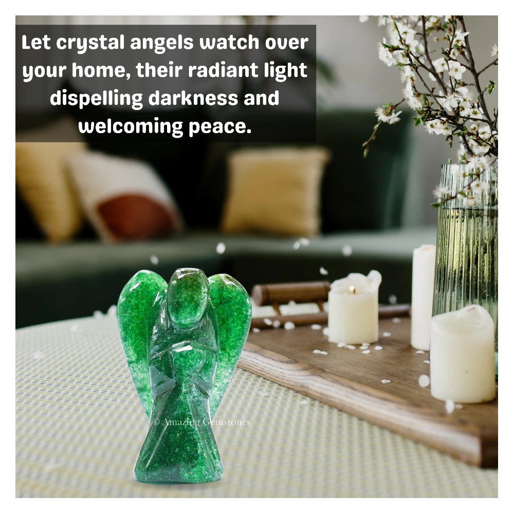 Green Aventurine Angel Figurine (1.5 Inch)