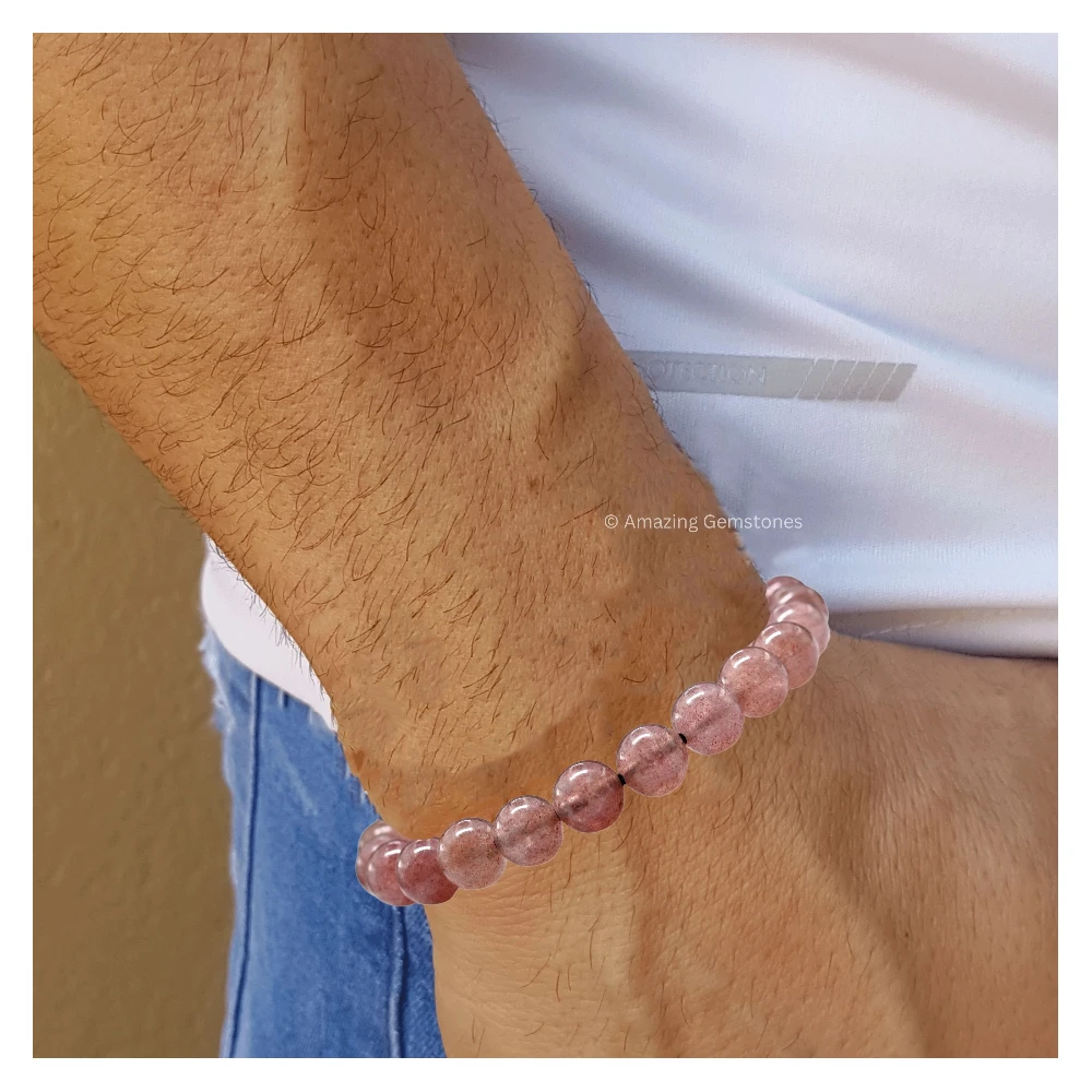 Strawberry Quartz Bracelet (Adjustable)