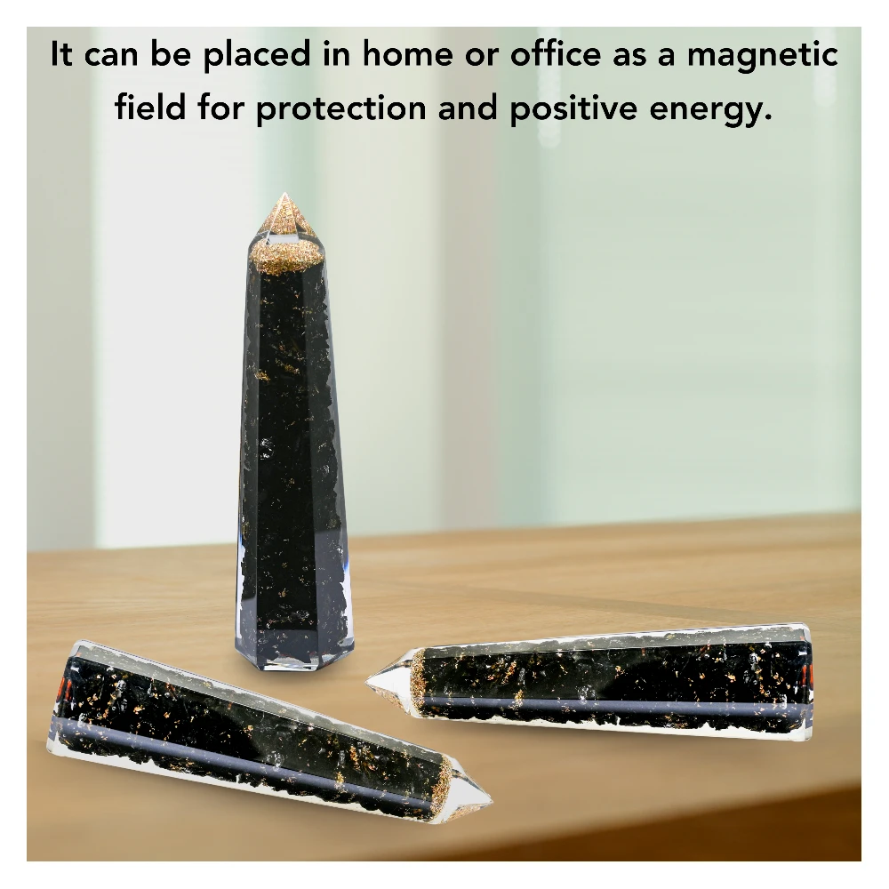 Black Tourmaline Orgone Tower (4.5 Inch)