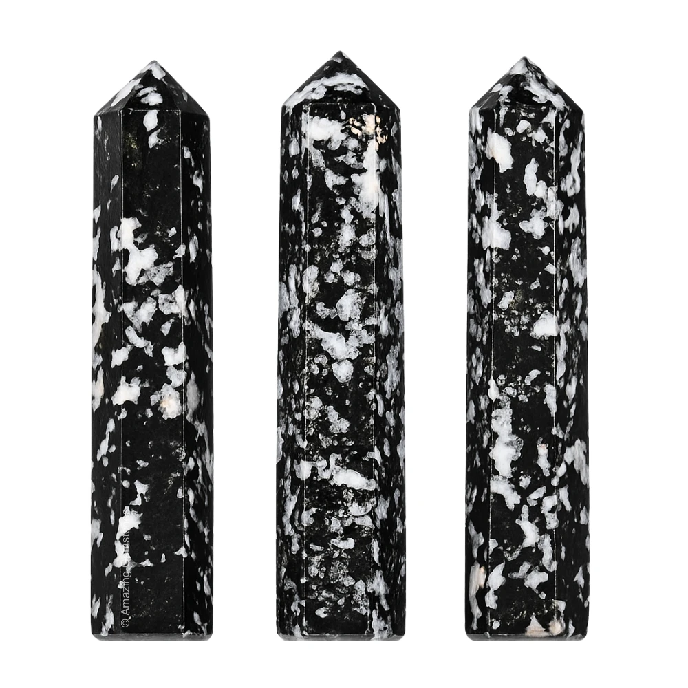 Black and White Tourmaline Pencil Points (Set of 10)