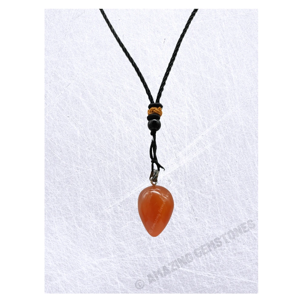 Carnelian Necklace - Crystal Tear Drop