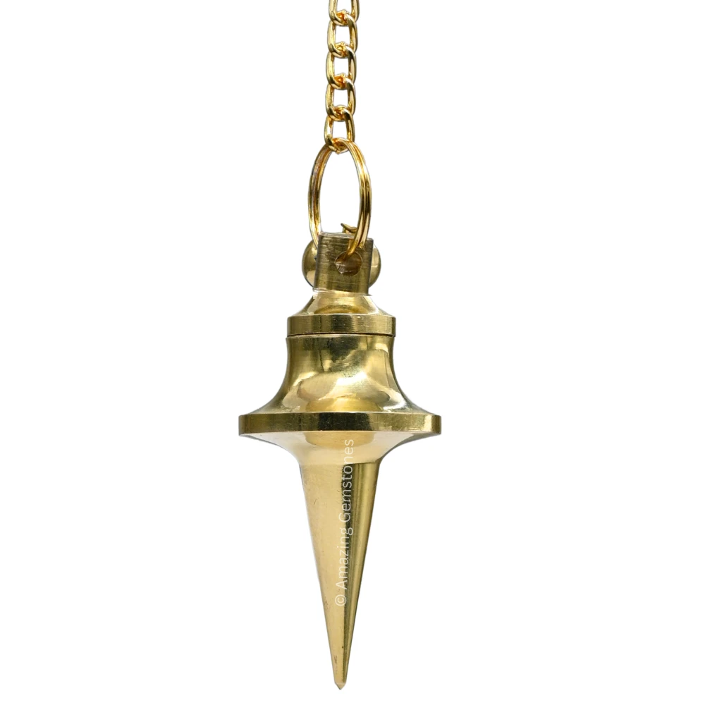 Copper Metal Pendulum - Gold Long Point with Disc (MP100)
