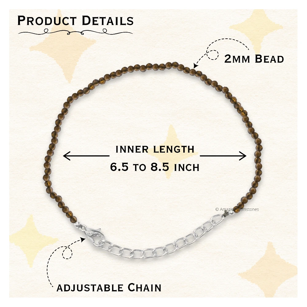 Green Cats Eye Crystal Bracelet - 2mm Faceted Bead (Silver)
