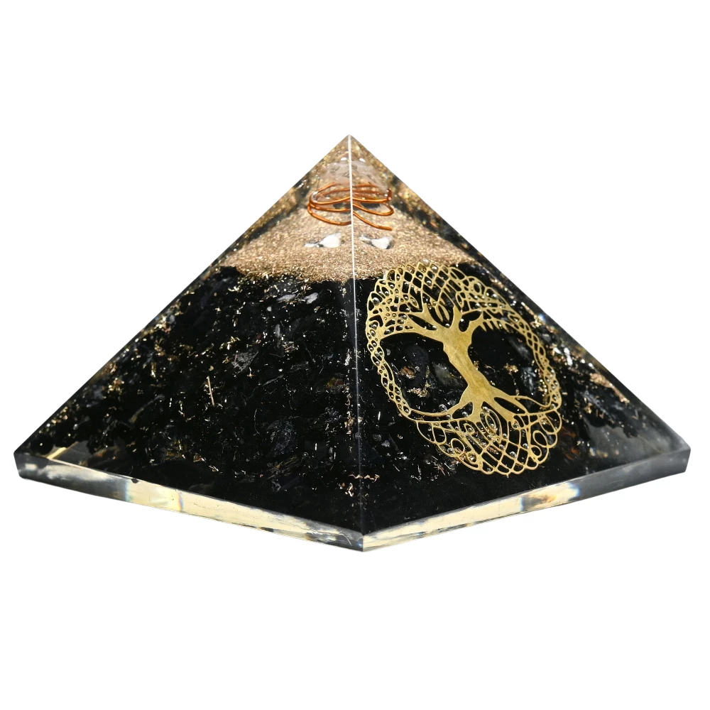 Black Tourmaline Orgone Pyramid - Big Tree of Life