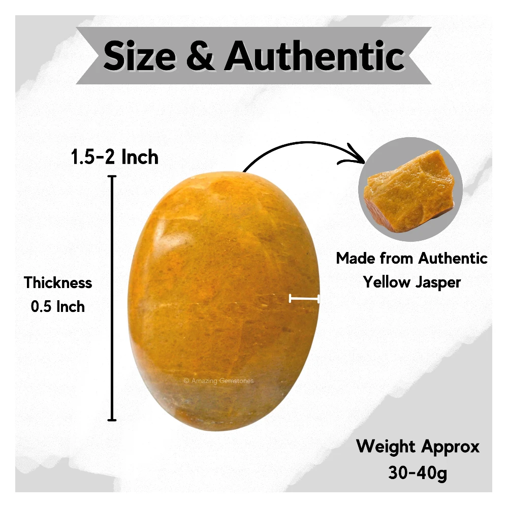 Yellow Jasper Palm Stone