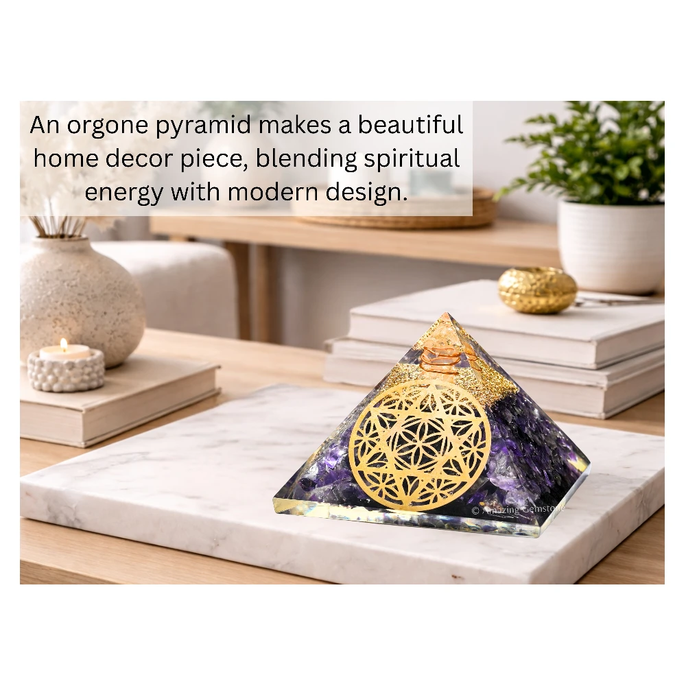 Amethyst Orgone Pyramid - Star of David