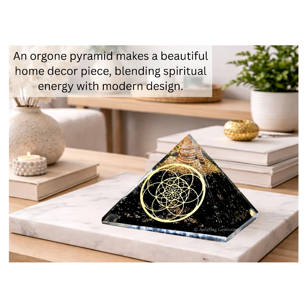 Shungite Orgone Pyramid - Seed of Life