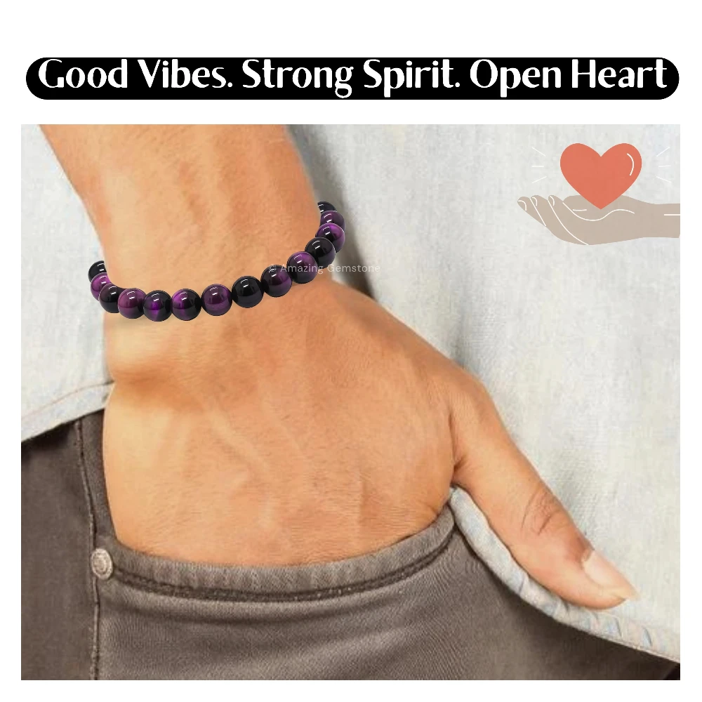 Purple Cats Eye Bracelet (Adjustable)