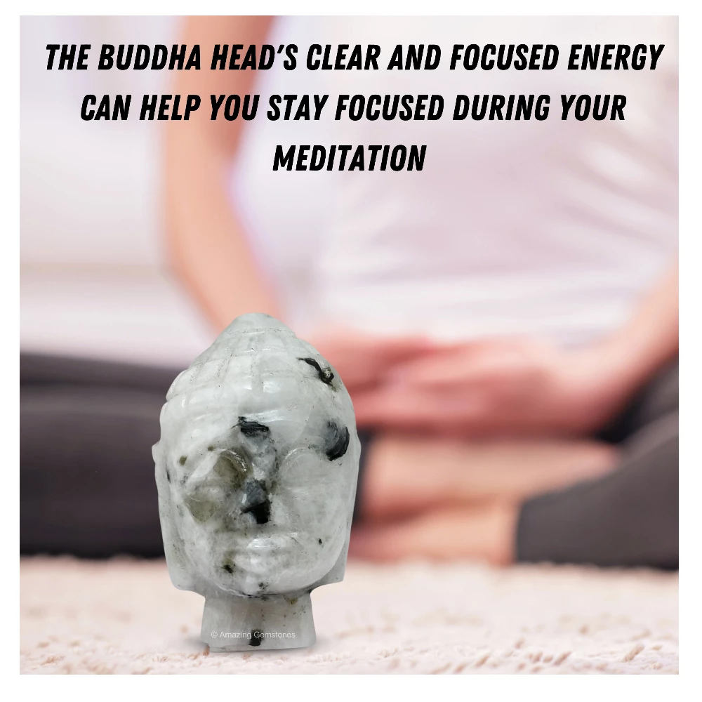 Rainbow Moonstone Buddha Head