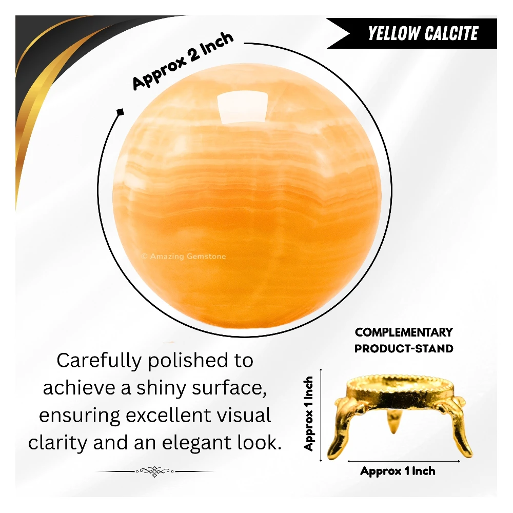 Yellow Calcite Sphere (2 Inch)
