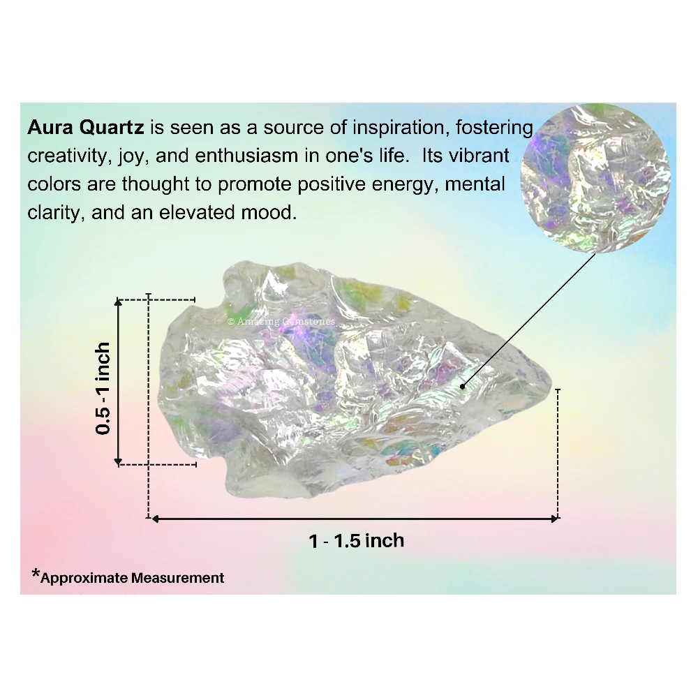 Angel Aura Quartz Crystal Arrowhead - 1" to 1.5" (3 Pieces)
