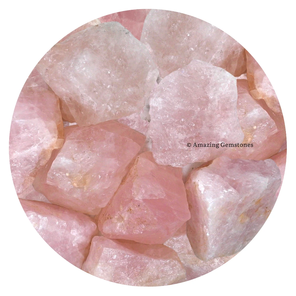 Star Rose Quartz Raw Crystals (2 Pieces)