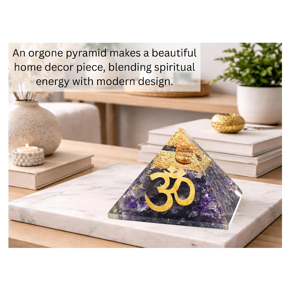 Amethyst Orgone Pyramid - Big OM