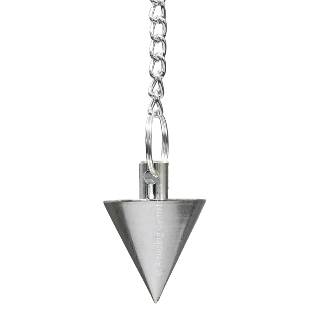 Copper Metal Pendulum - Silver Small Cone (MP67)