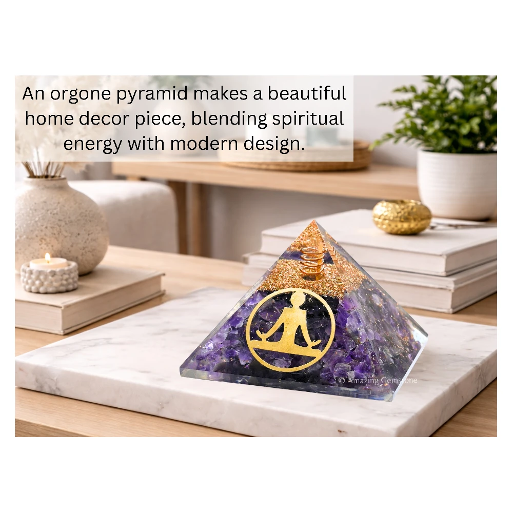 Amethyst Orgone Pyramid - Buddha