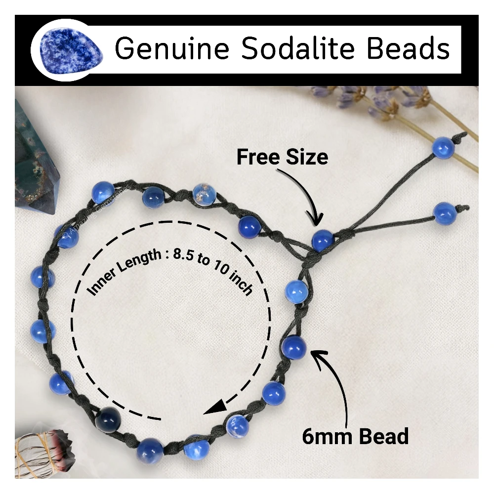 Sodalite Anklet (Hand Knotted)