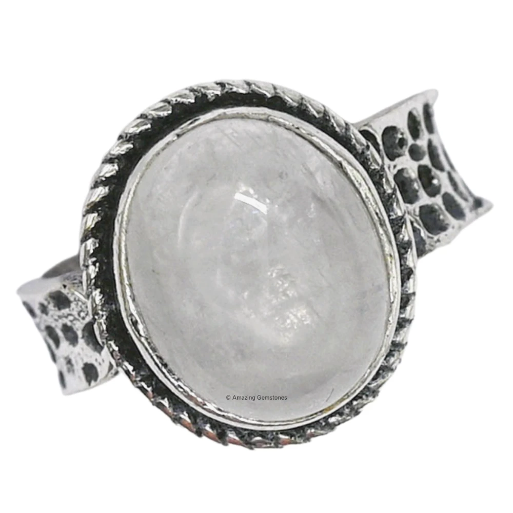 Clear Quartz Crystal Ring (Silver)