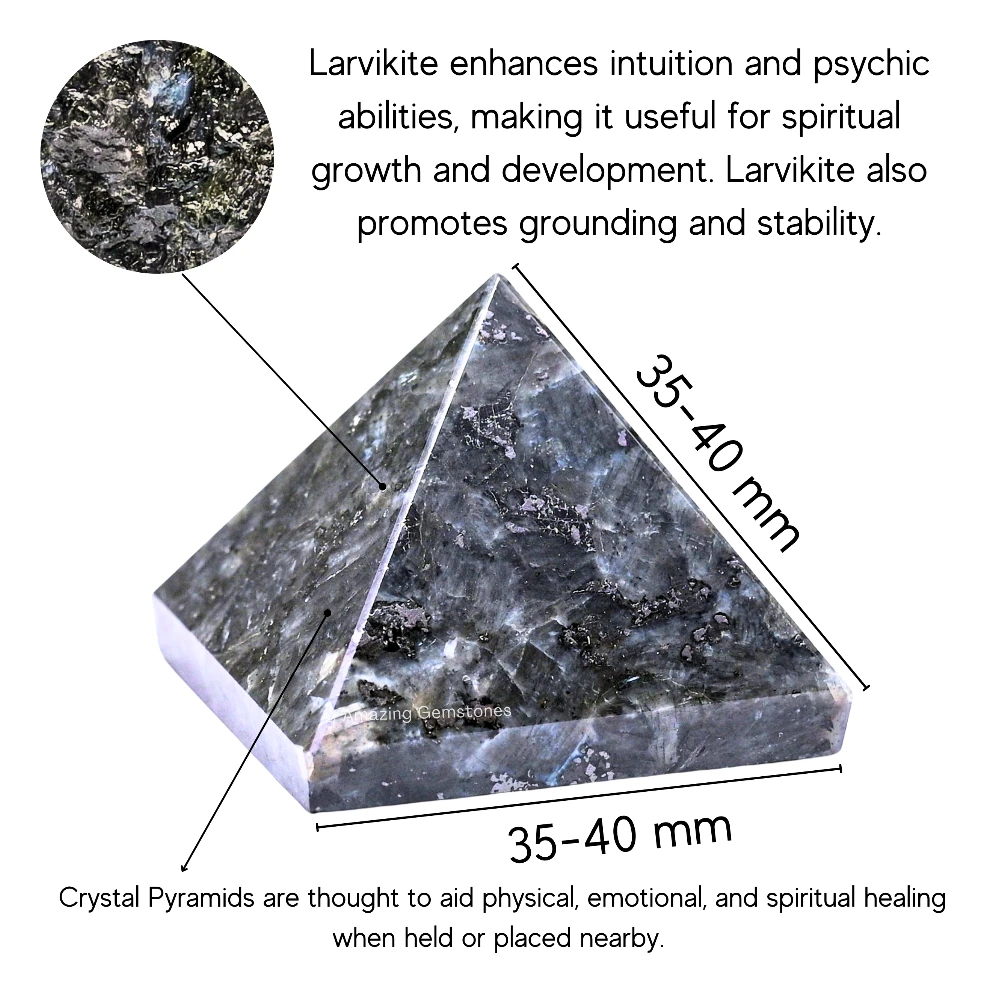 Larvikite Pyramid (1.5 Inch)