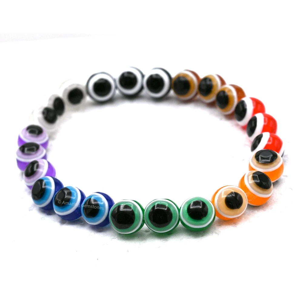 Multi Evil Eye Bracelet (3 by 3 Beads)