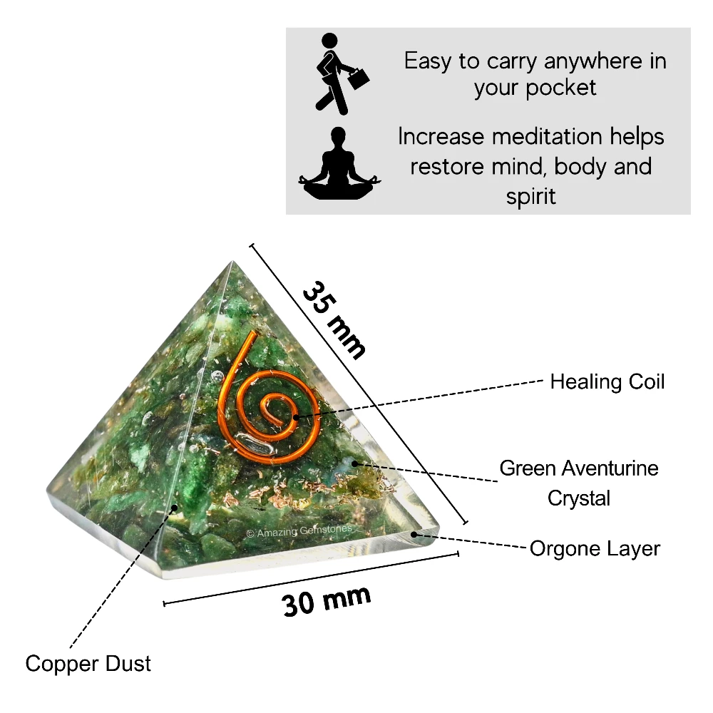 Green Aventurine Orgone Pyramid - Mini