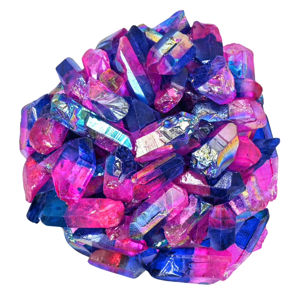 Rose Tanzine Aura Quartz Raw Crystal Points (1 LB)