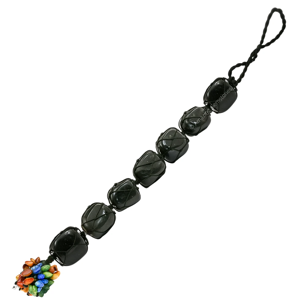 Black Tourmaline Tumbled Car Hanging Ornaments