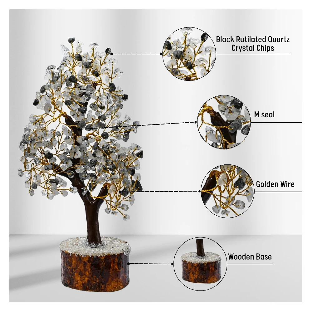Black Rutilated Quartz Tree (200 Beads)