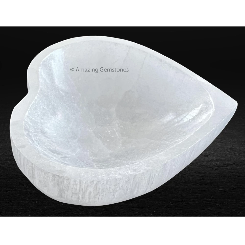 Selenite Charging Bowl for Crystals - Heart