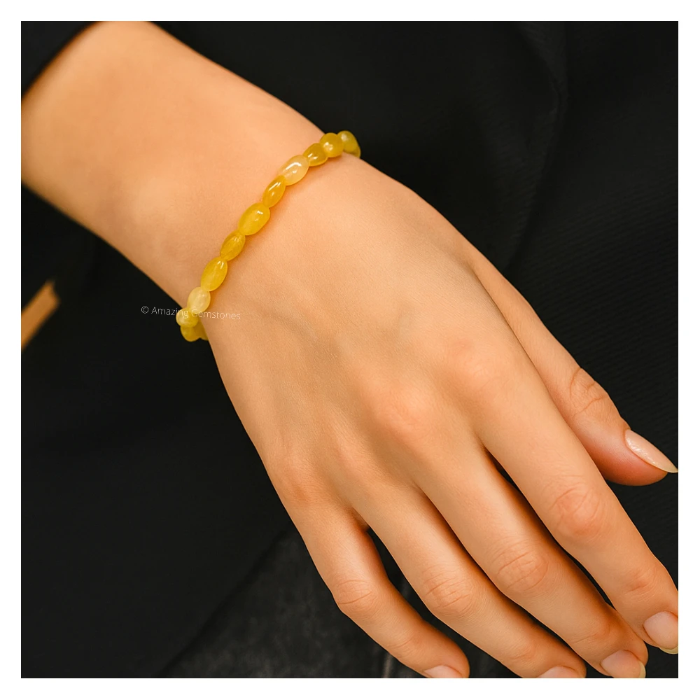 Citrine Tumbled Stone Bracelet (Stretchable)